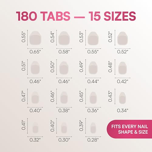 Doonails Extra Strong Nail Tabs for Press On Nails - Waterproof & Ultra-Thin, 180 Count