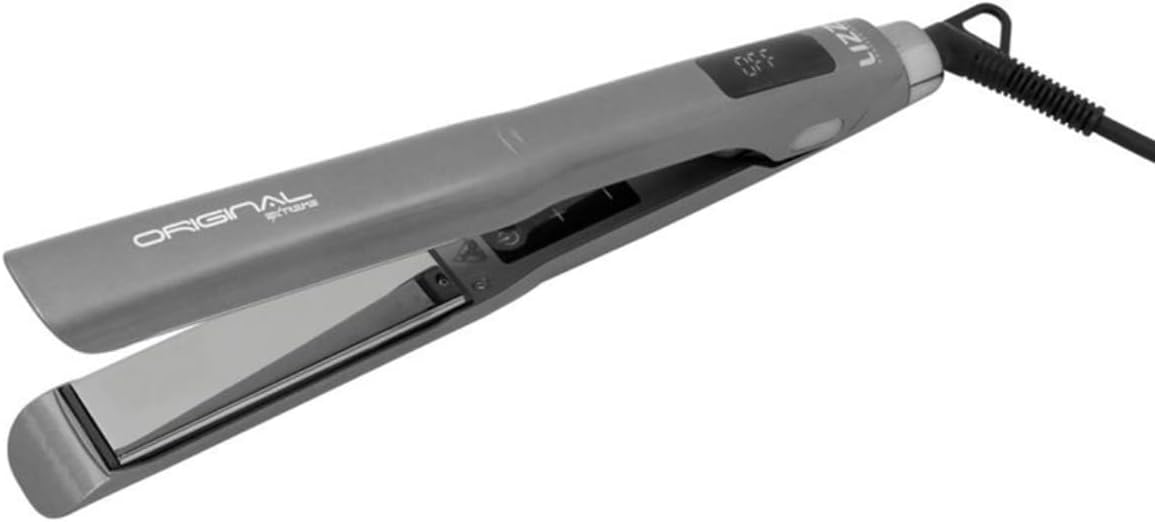 Professional Hair Straightener - Titanium Black Plates, LCD Display, 500°F, Anti-Frizz, Dual Voltage