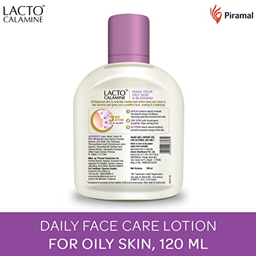 Lacto Calamine Face Moisturizer for Oily Skin - 4.06 Fl Oz, Pack of 2