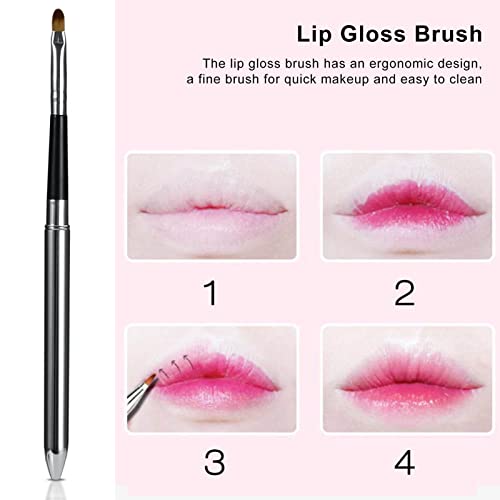 2pcs Retractable Lip Brush Set - Ergonomic, Portable Lipstick & Concealer Brushes