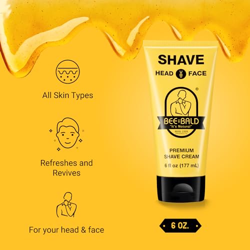 Bee Bald 2-Piece Shave and Heal Set: Premium Shaving Cream & Aftershave Balm
