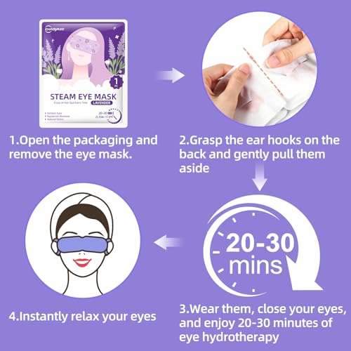 CHAOYA Self-Heating Steam Eye Mask - 16 Disposable Masks for Dry Eyes & Puffiness Relief