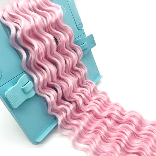 Pastel Pink Ocean Wave Crochet Hair - 24 Inch Boho Curls (2 Packs)