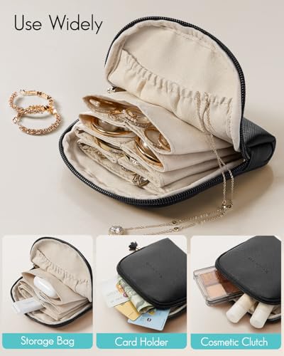 VLANDO Travel Jewelry Case - Compact Velvet Organizer with Zipper
