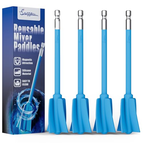 Suzzam Silicone Resin Mixer Paddles - 4Pcs Epoxy Mixer for Drill