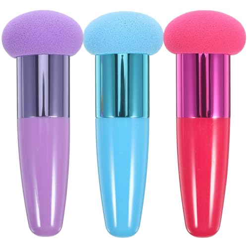 Beaupretty Mushroom Makeup Sponge Set - 3 Pcs Reusable Blender with Handle