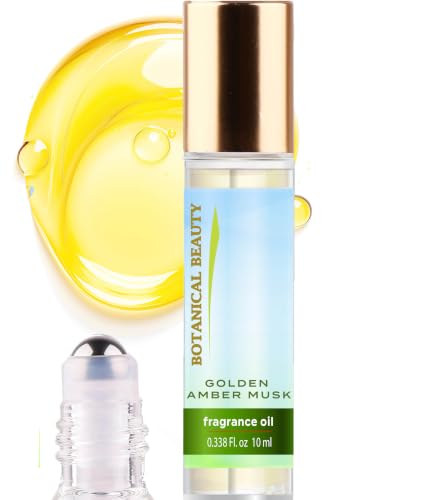 Golden Amber Musk Fragrance Oil Roll-On 0.33 Fl Oz | Vegan & Long-Lasting