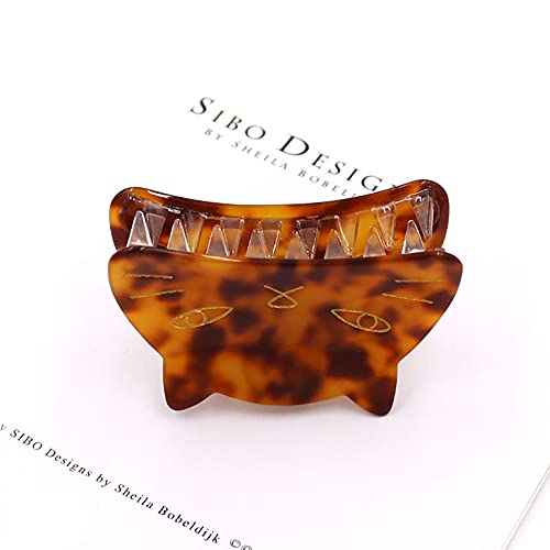 Yusier 2-Pack Cat Claw Hair Clips for Women & Girls - Tortoiseshell Design