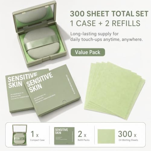MINXUEYEN Oil Blotting Sheets for Face, 300 Sheets, Portable Matte Shine Control