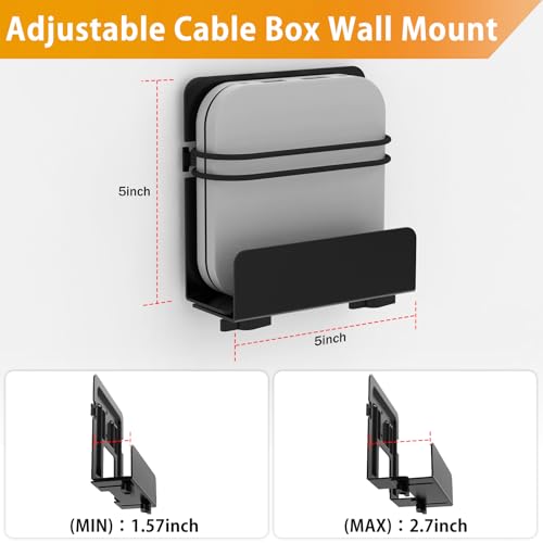 Adjustable Cable Box Wall Mount Bracket for Media Devices