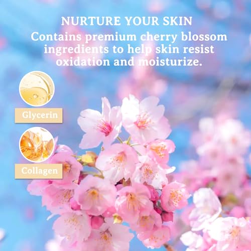 DuoZeng 8pcs Sakura Skincare Set, Moisturizing Face Cleanser, Serum, Toner & Masks for All Skin Types