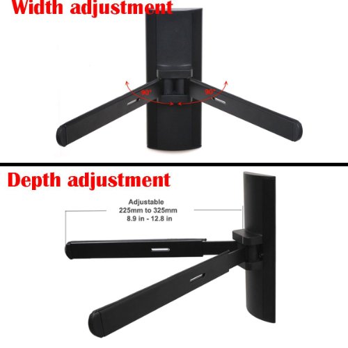 VideoSecu Adjustable DVD/VCR Wall Mount Bracket - Heavy Gauge Steel Shelf Holder