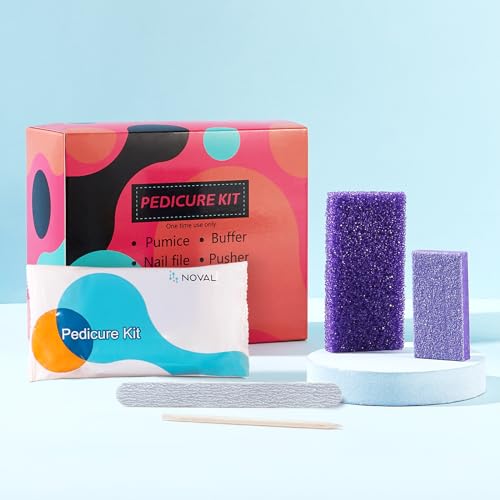 NOVAL 12 Count Disposable Manicure Pedicure Kit - 4 Piece Set