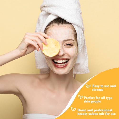 Yellow Compressed Facial Sponge for Cleansing & Exfoliating - Luxiv 120P