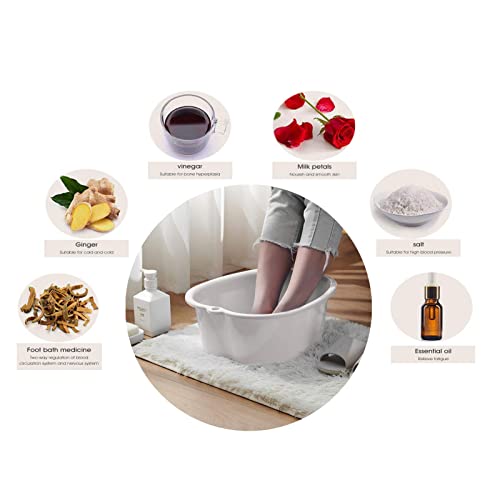 AXLOFO Foot Soaking Bath Basin - Large White Tub for Relaxation