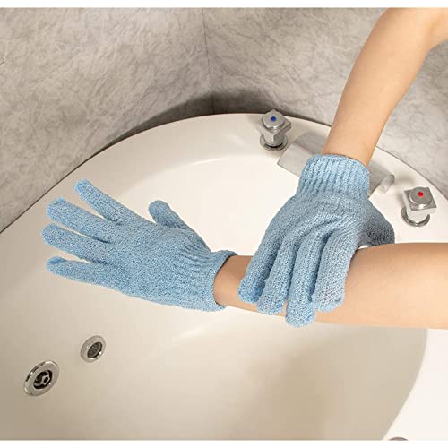 Glamlily Exfoliating Shower Gloves - Pack of 6 Body Scrub Mitts for Women