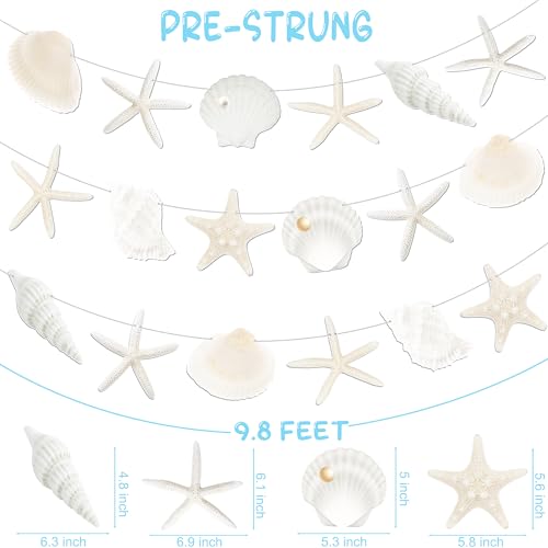Beach Seashell Party Banners - Set of 3 Coastal Decorations
