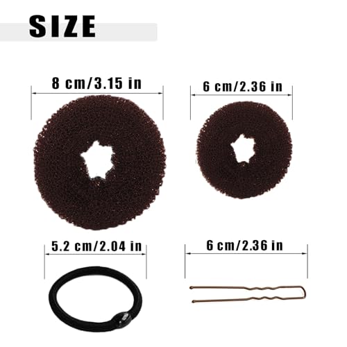 10-Piece Hair Bun Maker Set - Brown Donut Bun Tools for Women & Kids