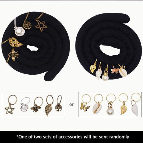 3-Piece Spiral Dreadlock Hair Tie Set - 16-Inch Bendable Ponytail Holder