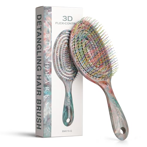 BLUSHMARKS Detangling Hair Brush for All Hair Types - Vented Nylon Bristles