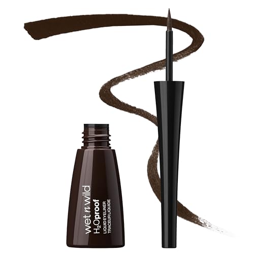 Wet n Wild Waterproof Liquid Eyeliner Dark Brown 1 Pack - Smudge-Proof & Long-Lasting