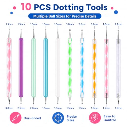 ABenkle 10-Piece Dotting Tools Set for Nail Art & Crafts