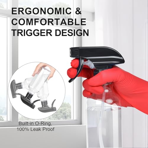 Heavy-Duty Spray Bottles 2-Pack, 10 Oz - Mist & Stream Function