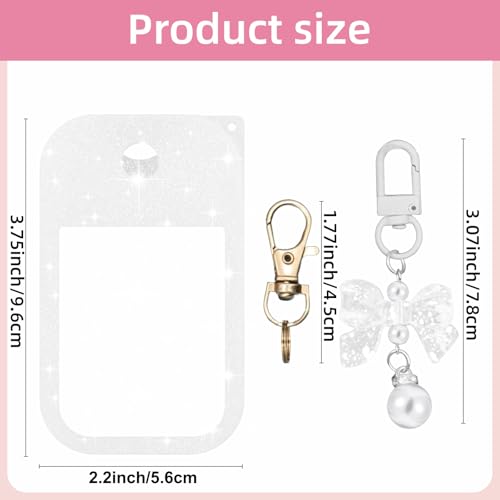 QIOFEARTH 5PCS Silicone Case for Touchland Hand Sanitizer Spray with Bow Keychain