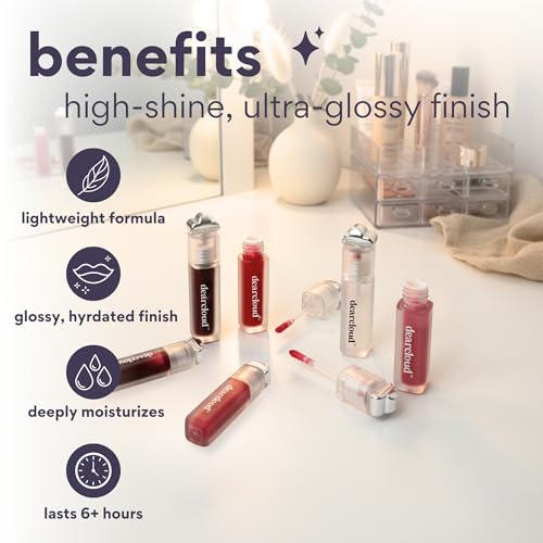 dearcloud Jelly Wave Lip Oil - Tinted Collagen Gloss in Candied, 0.13 oz