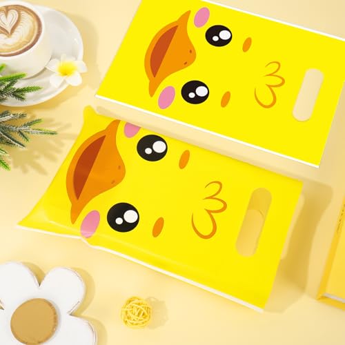 50 Pack Yellow Duck Party Favor Bags - Cute Cartoon Treat Bags
