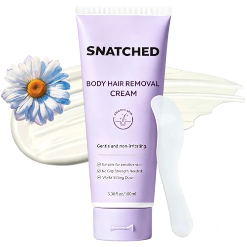 Snatched Hair Removal Cream, Body & Facial Hair Removal Cream for Women & Men, Gentle Painless Hair Remover for Legs, Arms, Bikini Line, Stomach, Underarms
