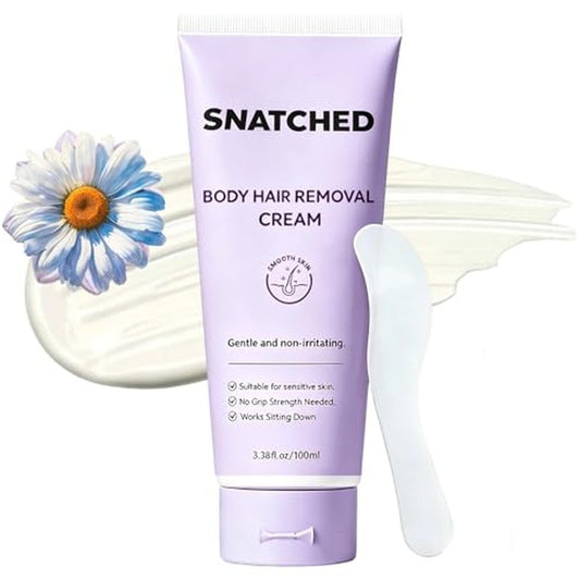 Snatched Hair Removal Cream, Body & Facial Hair Removal Cream for Women & Men, Gentle Painless Hair Remover for Legs, Arms, Bikini Line, Stomach, Underarms