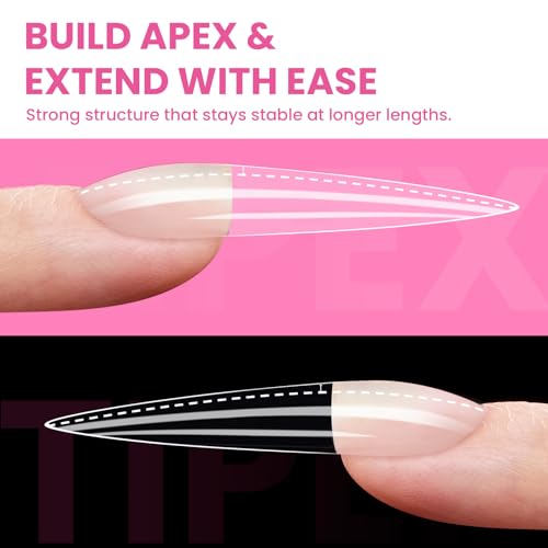 Beetles Tipex Instant Apex Nail Tips, XL Stiletto, 160pcs