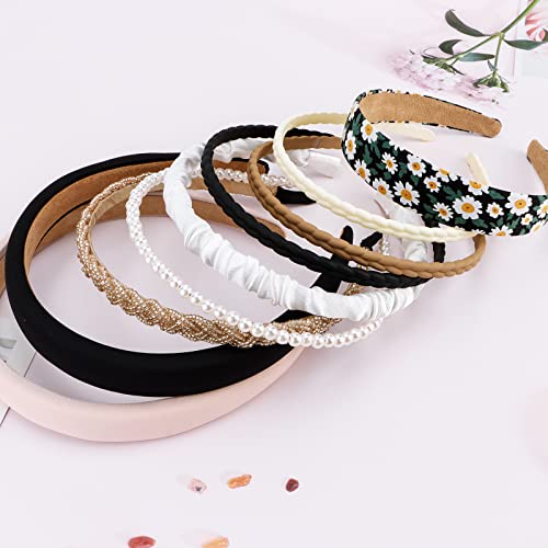 TOBATOBA 9-Piece Non-Slip Fashion Headbands Set for Women & Girls