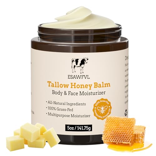 Whipped Tallow and Honey Balm - Natural Moisturizer for Face & Body - 5oz