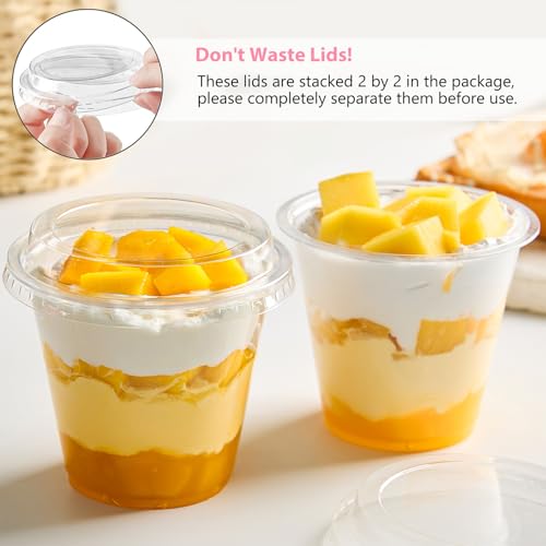 9 oz Plastic Dessert Cups with Lids - 50 Pack Clear Parfait Cups