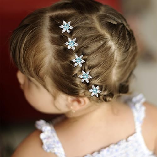 YISSION Mini Rhinestone Snowflake Hair Clips - 20 Piece Set