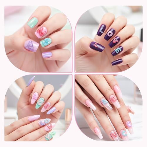 TIESOME 300 Pcs Candy Resin Letter Nail Charms for DIY Art