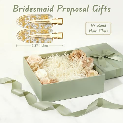 Cctvrtv Sparkling Gold 12 Pairs Creaseless Hair Clips for Bridesmaids & Bachelorette Parties