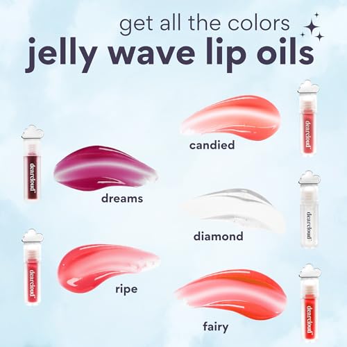 dearcloud Jelly Wave Lip Oil - Tinted Collagen Gloss in Candied, 0.13 oz