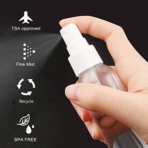 4oz Clear Spray Bottles Set - Refillable Travel Mist Bottles (3 Pack)