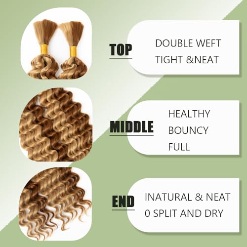 MOCCWOM Deep Wave Braiding Hair - 20 Inch Synthetic Bulk Hair Extensions