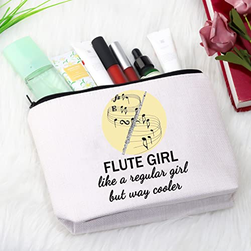 Flute Player Makeup Bag - Travel Zipper Pouch Gift for Flutists