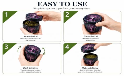 2 Inch Aluminum Spice Grinder with Unique Oil Painting Design