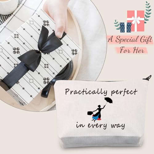 Practically Perfect Movie Quote Canvas Makeup Bag & Pencil Case