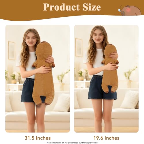 Capibara Plush Body Pillow - 19.6in Soft Stuffed Animal