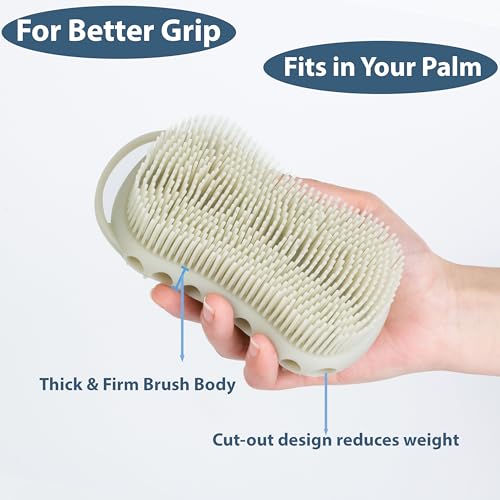 MtBoi Double-Sided Silicone Body Scrubber & Shampoo Brush