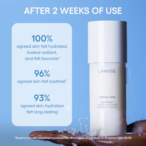 LANEIGE Cream Skin Toner & Moisturizer - Hydrating Milky Toner with Ceramides & Peptides