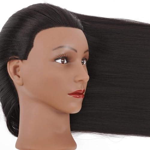26-28" Synthetic Fiber Cosmetology Hair Mannequin Head 7E9913W2720