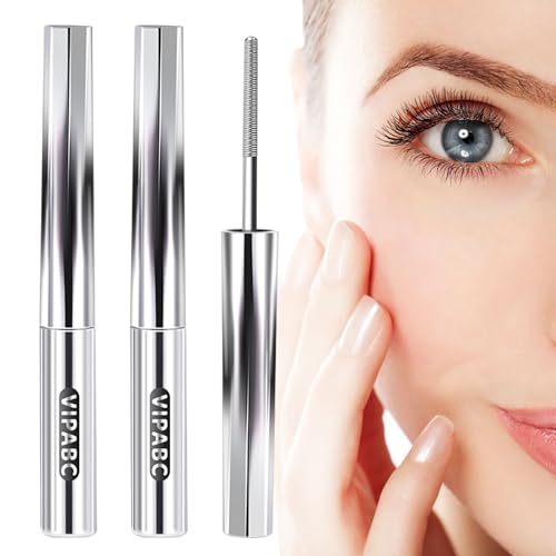 Bekoeen 2Pcs Brown Black Waterproof Telescopic Mascara & Eyelash Primer for Volume & Curl